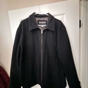 Vintage Banana Republic Men's Black Zip-Up Sweater